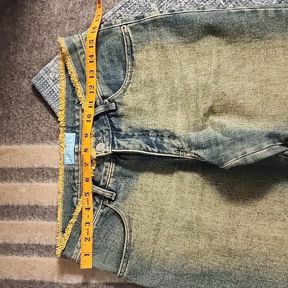 🔴 🔚🔜 SALE Bunnys 🐰 Y2K Acid Wash Straight Leg Thick Denim Jeans. - Picture 7 of 12